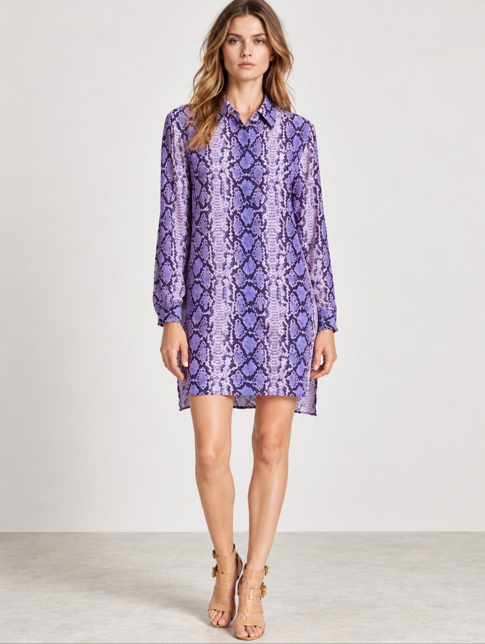 ❤️ NWOT! EQUIPMENT FEMME LUCIDA SILK PURPLE SNAKESKIN PRINT SHIFT DRESS, SMALL